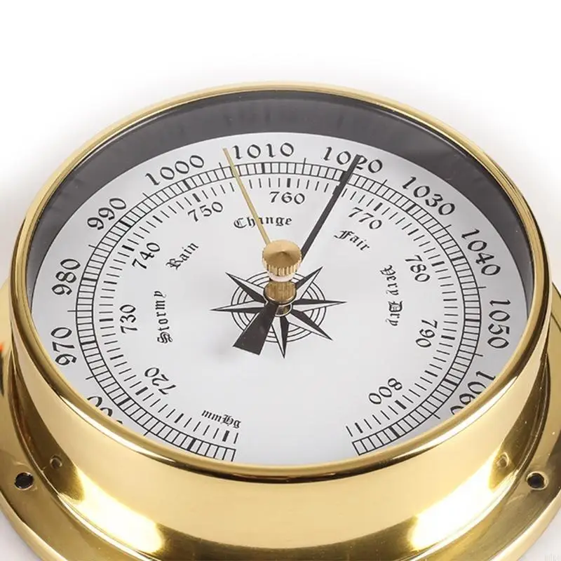 B0KC Wall Mounted Thermometer Hygrometer Barometer Watch Tidal Clock