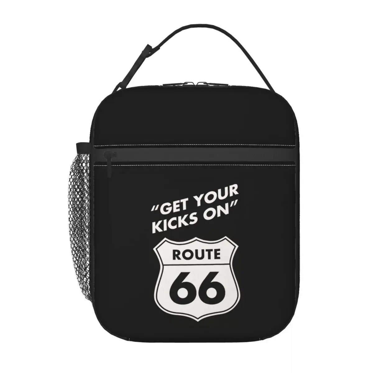 Get Your Kicks On Route 66 Insulated Lunch Bags for Camping Travel USA Highways Waterproof Thermal Cooler Bento Box