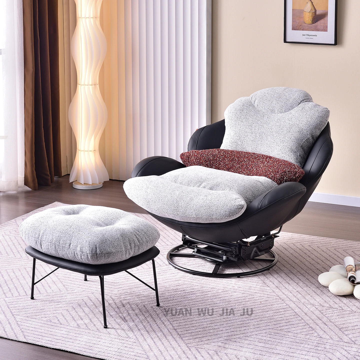 

Modern Luxury Rotating Rocking Single Sofa Chair Lounge Chair Lazy Recliner Home Living Room Bedroom Sensory Oversized design