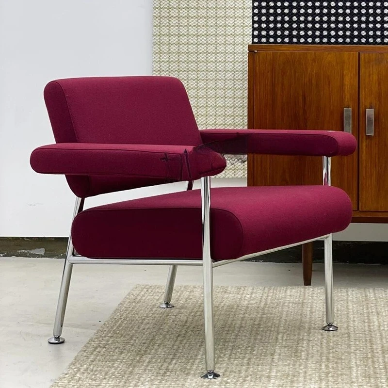 

Light Luxury Stainless Steel Sofa Chair Living Room Balcony Leisure Single Chair