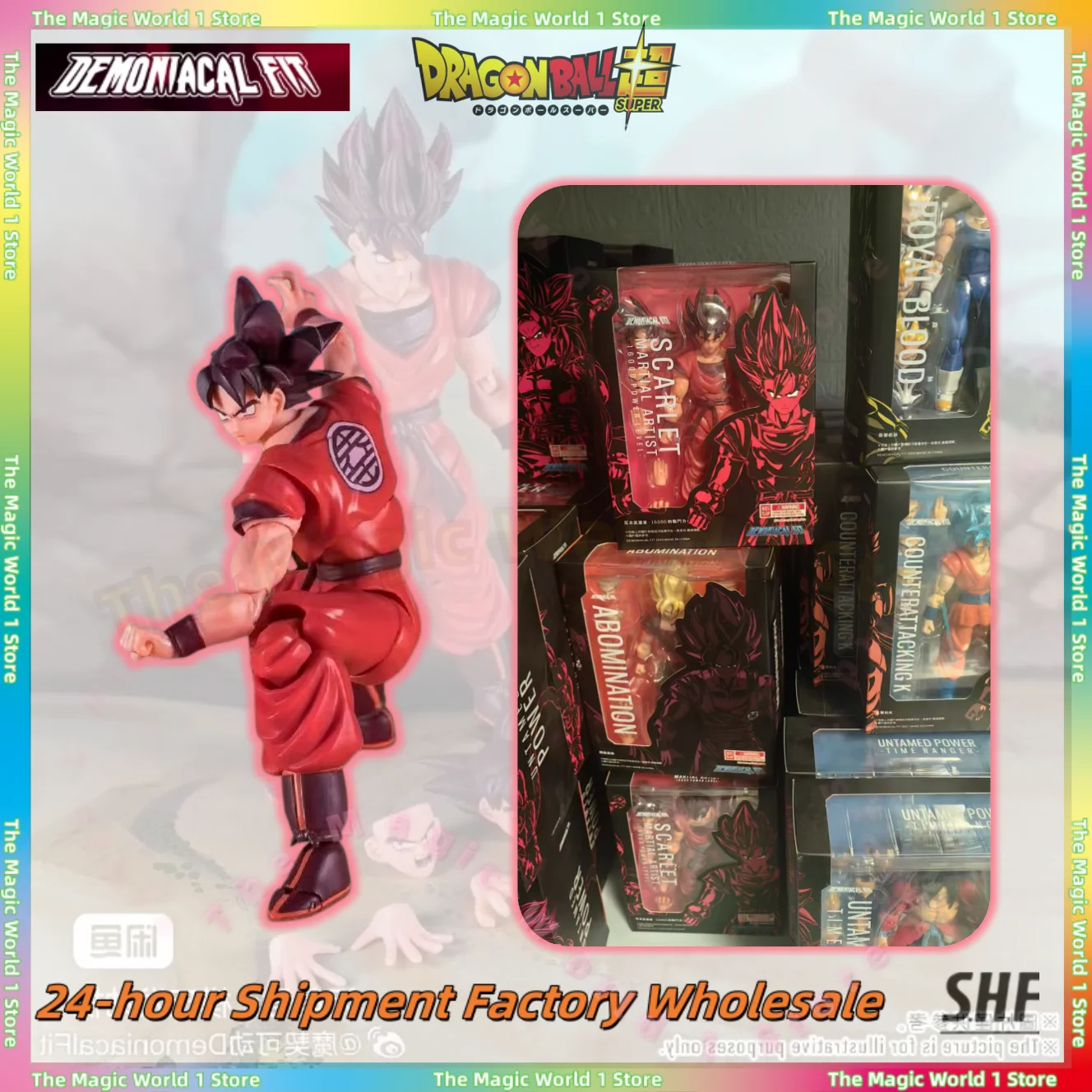 

Demoniacal Fit Dragon Ball Z SHF Son Goku Kaio Ken Scarlet Martial Artist 16000 Уровень мощности Фигурка Модель Рождественский подарок