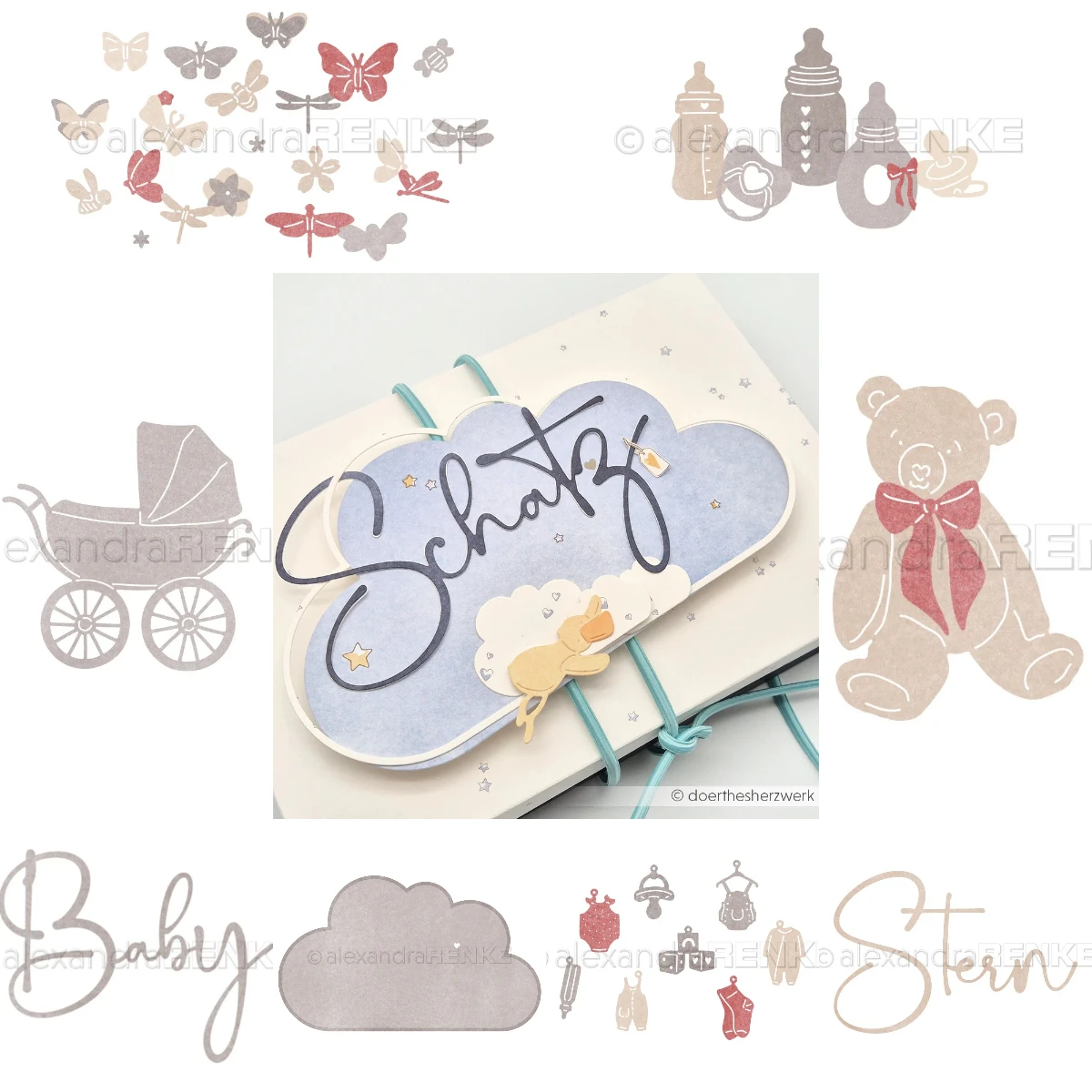 Baby Stroller and Love 2026 New Metal Cutting Dies For Scrapbook Diary Decoration Embossing Template DIY Greeting Card Handmade
