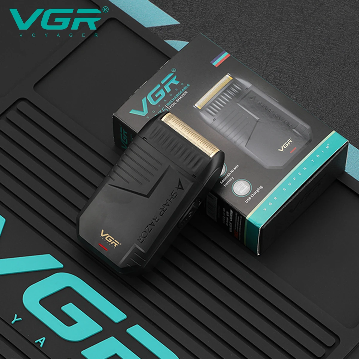 

VGR Shaver Professional Beard Trimmer Rechargeable Hair Trimmers Electric Beard Shaver Reciprocating Mini Shaver for Man V-375