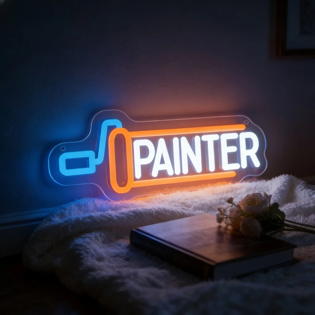 画家用ネオンライトサイン-壁飾り用-usb電源調光可能-アーティストライト-アートスタジオ-画家の部屋-クリエイティブワークスペース装飾用
