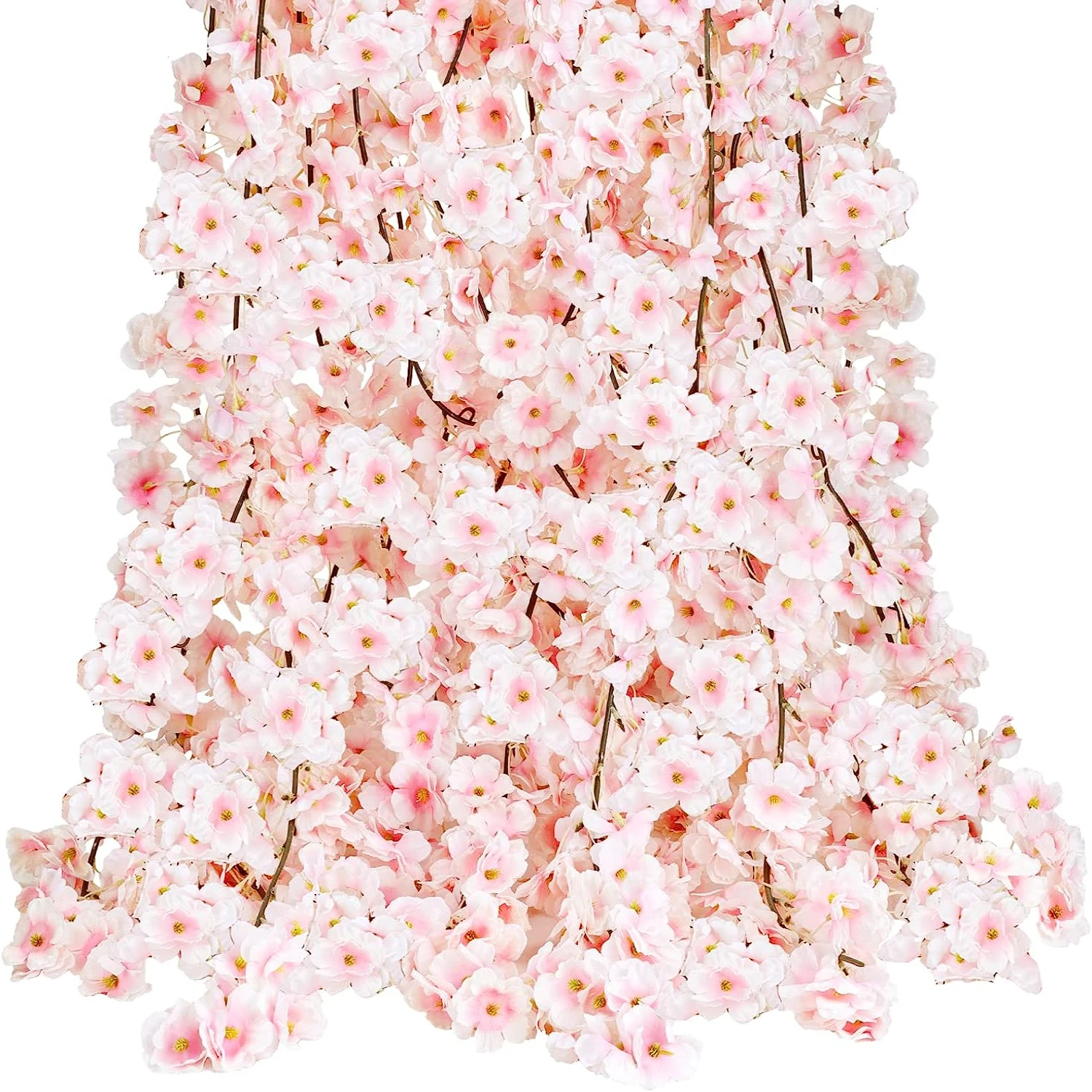 

Japanese Kawaii Artificial Cherry Blossom Flower Vines - 4pcs 23.6 Ft Silk Flowers Garland for Wedding Party Decor