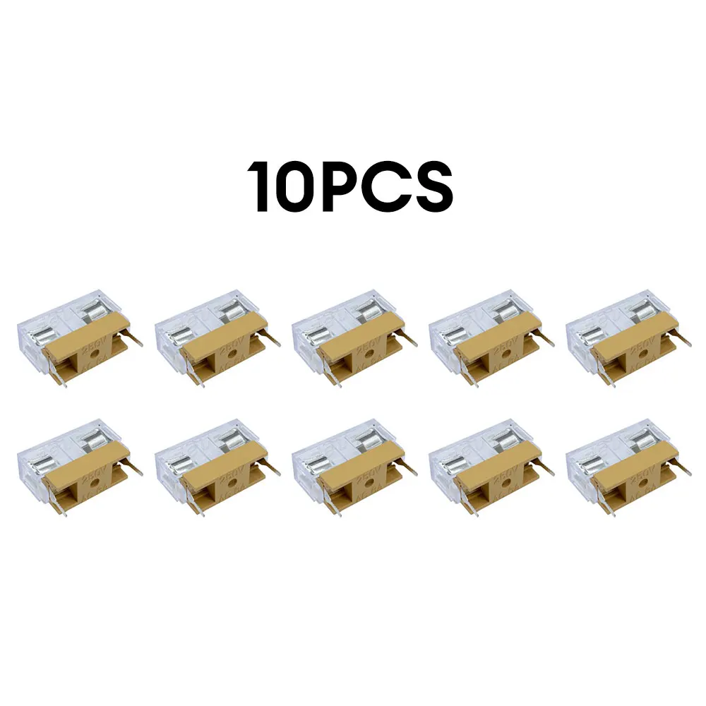 10 pcs Panel Mount PCB Fuse Holder With Transparent Cover Fuse Blocks 250V 6A Insurance Header DIY