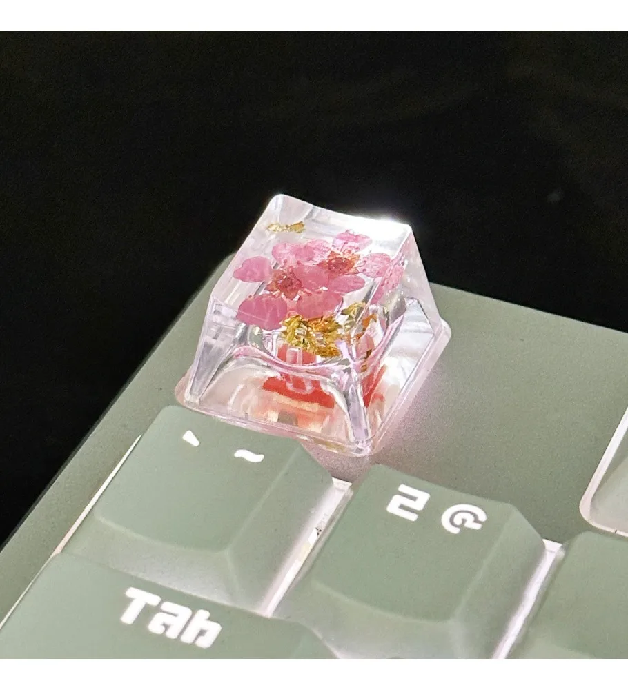 

Keycap high value personalized ESC single mechanical keyboard keycap resin high transparency camellia cute creative