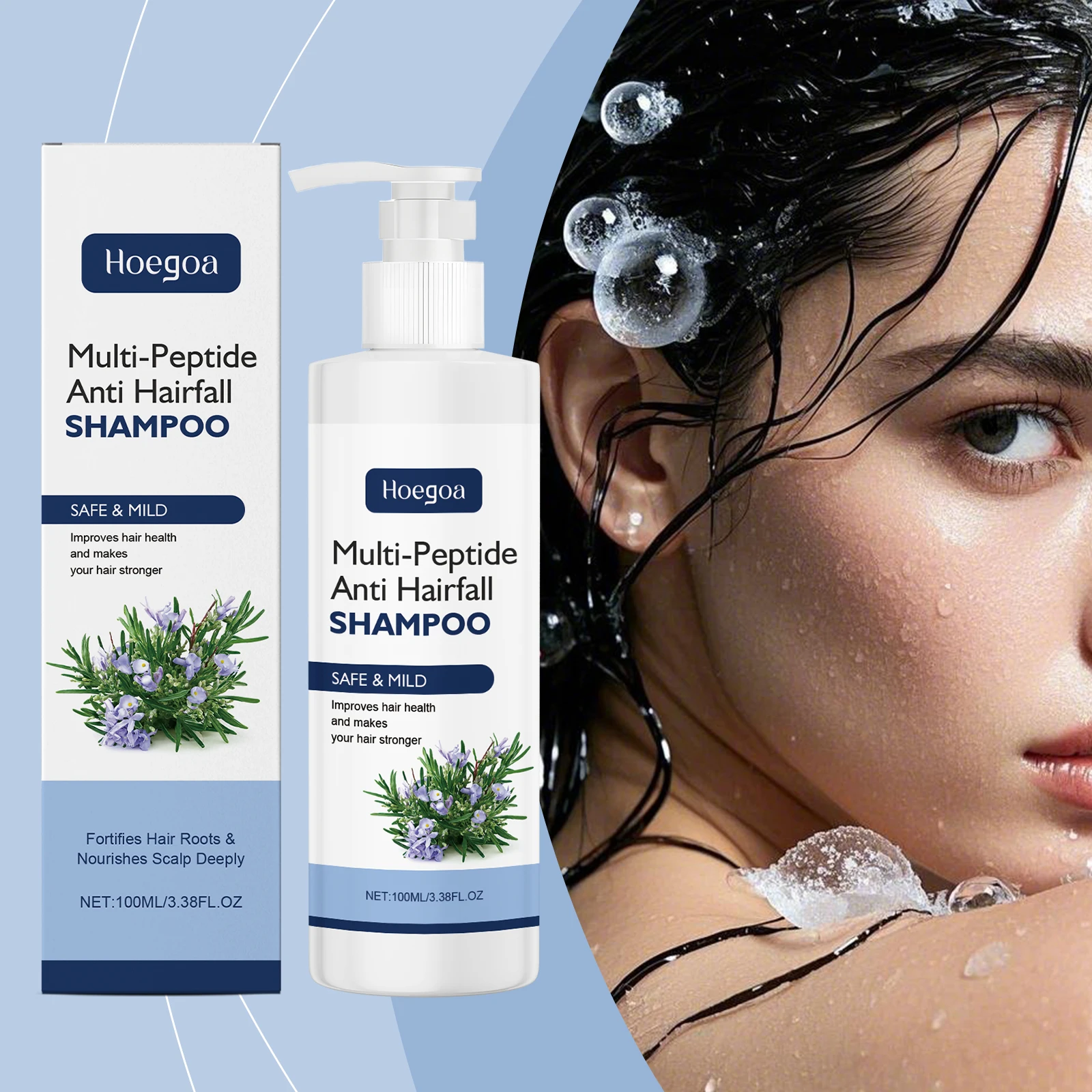 Multi-Peptide Hair Shampoo Hair Regrowth Cleansing Scalp Dandruff Strengthen Root Restore Damaged Nourishing Anti Loss Shampoo