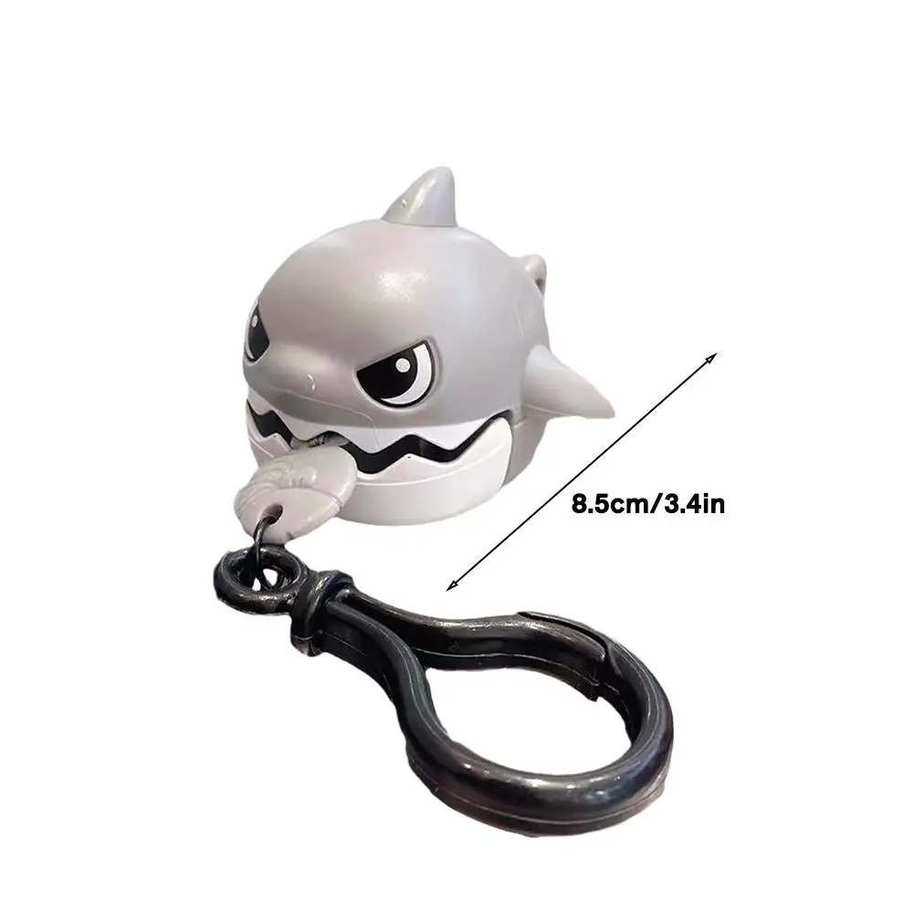 Cute Cartoon Pull Line Shark Pendant toys  Removable Mouth Shark ABS Keychain Toys Stress Reducing Toys Bag decoration toys