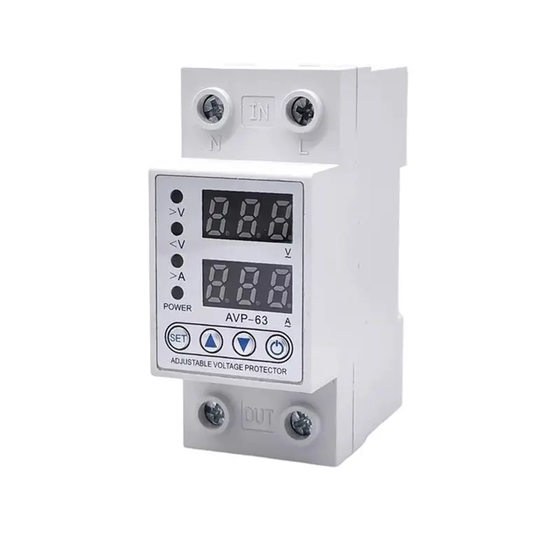 ABNM Adjustable Over/Under Voltage Reclosing Protector Relay 230V 63A Current Limit Function Protection