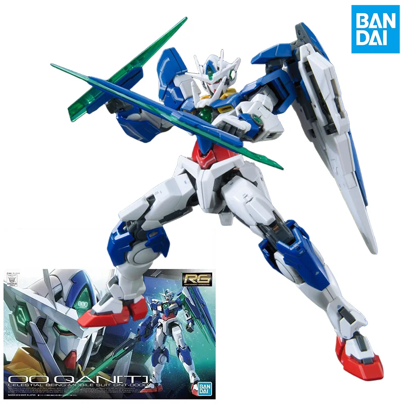 

Bandai Original Genuine RG GNT-0000 00 QAN[T] Action Figure Assembly Model Toys Collectible Model Ornaments Gifts for Children
