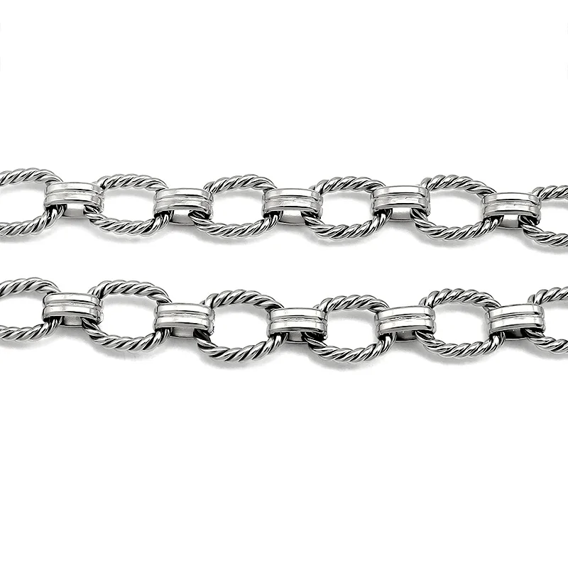 قلادات بسيطة مطلية بالذهب عيار 18 قيراط 316L من الفولاذ المقاوم للصدأ ملولبة بيضاوية الشكل قلادة مجوهرات هدايا للنساء 2025