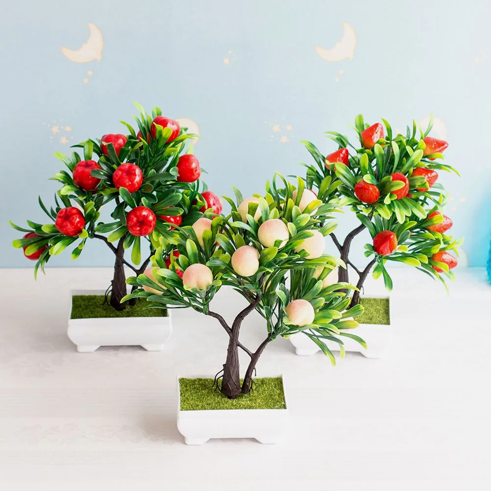 

Simulation Strawberry Bonsai Artificial Fruit Tree Decor Indoor Plants Lifelike Greenery Office Adornment Easy Maintenance