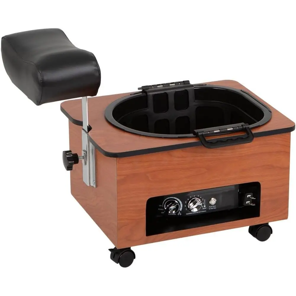 

Portable Pedicure Spa with Adjustable Footrest, Ultra-Lite Tub, Rolling Base, EZ Basket, Double Heat & Vibration, Noise Reductio