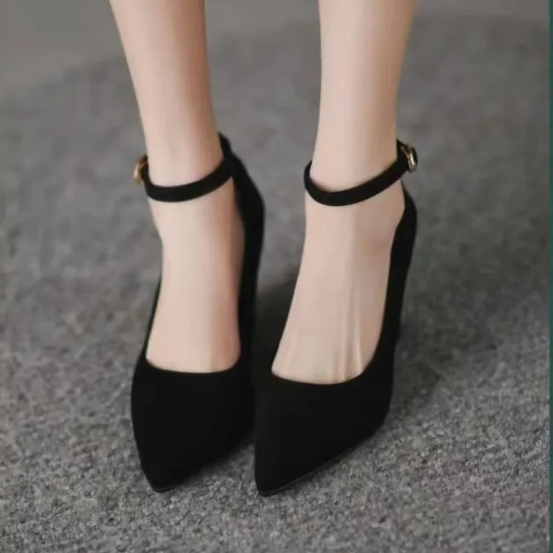 2025 Hot Sale Women's Shoes Buckle Strap Women's High Heels Fashion Plus Size Office and Career Sexy Pointed Toe Heels Women