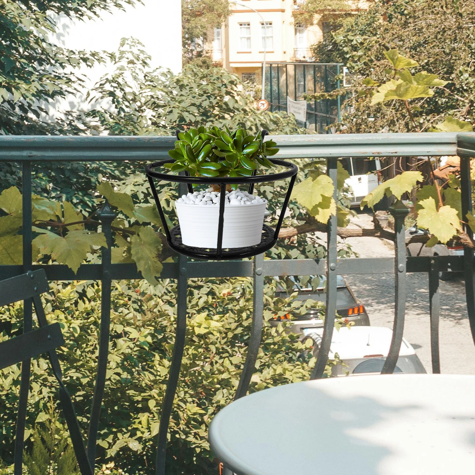 

3 Pcs Hanging Flower Pot Rack Metal Planter Stand Shelf Durable Space Saving Balcony Decor Small Size Ideal Home Office Garden