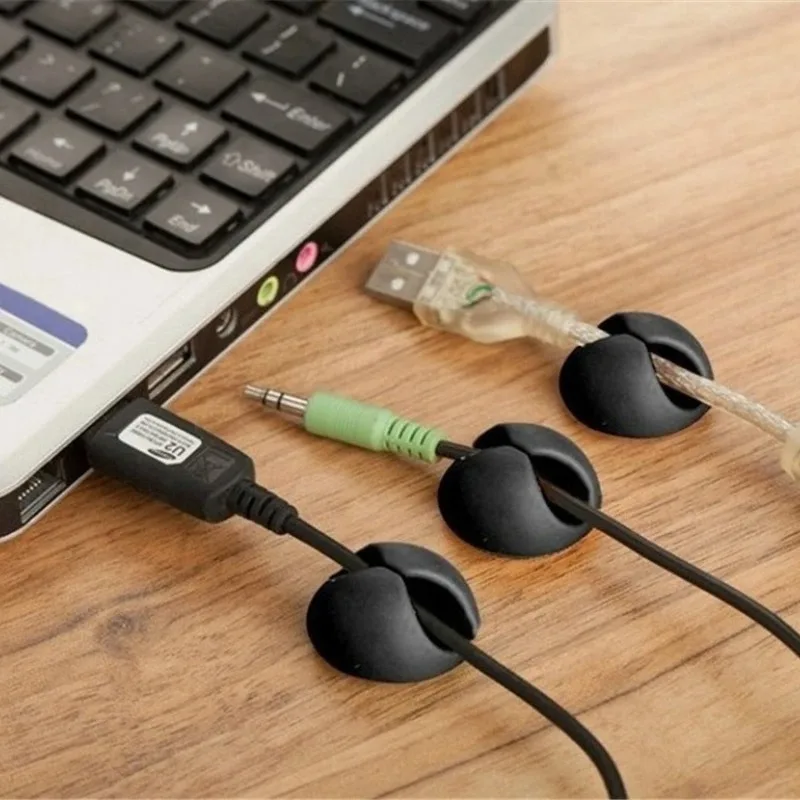 10Pcs Cable Clips Winder Silicone Cable Organizer Desktop Wire Storage Charger Cord Holder  for Car USB Charging Tablet Wire