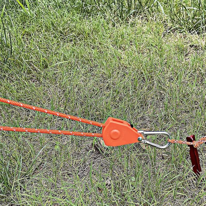 4m 4/6/8pcs Tent Tie Down Rope Reflective wind rope buckle Pulley Tensioner Outdoor