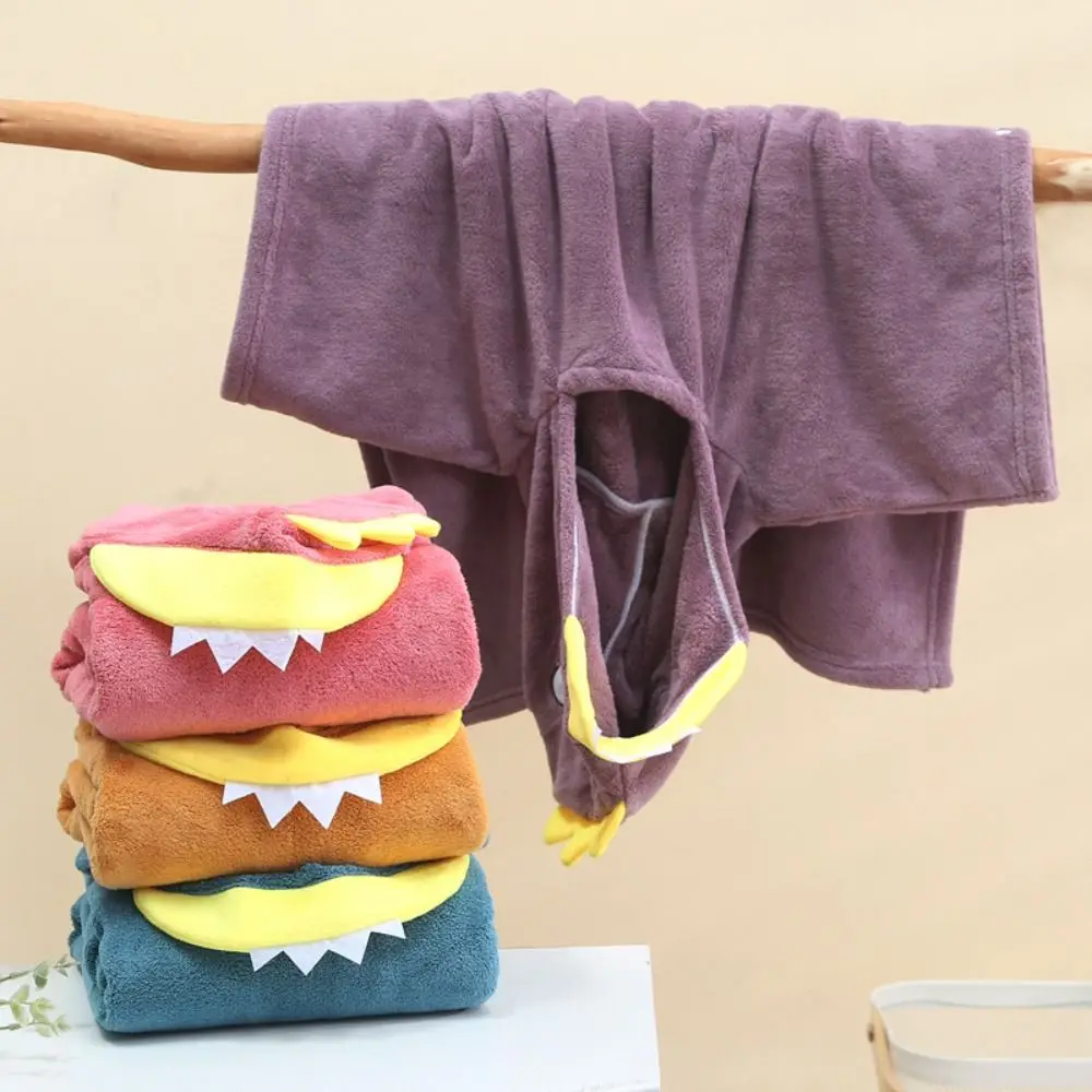 Toalla de Baño para Bebé con Diseño de Dibujos Animados, de Terciopelo Coral, con Gorro, Toalla Tipo Capa de Dibujos Animados, de Secado Rápido y Absorbente, Albornoz Infantil, Capa de Ducha