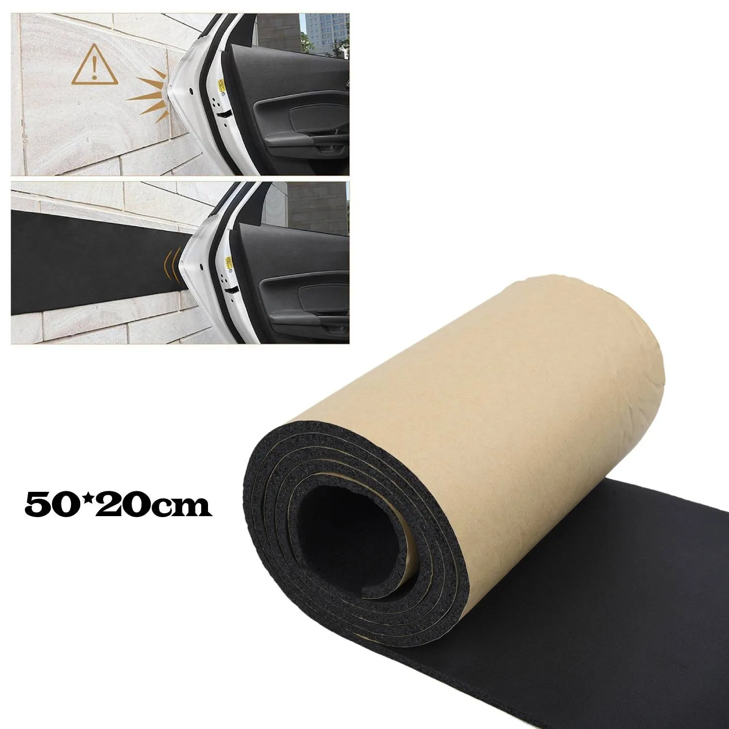 50x20cm 6mm Door Protect Garage Rubber Wall Guard Bumper Safet Parking Scratch-resistant Anti-collision Foam Strip