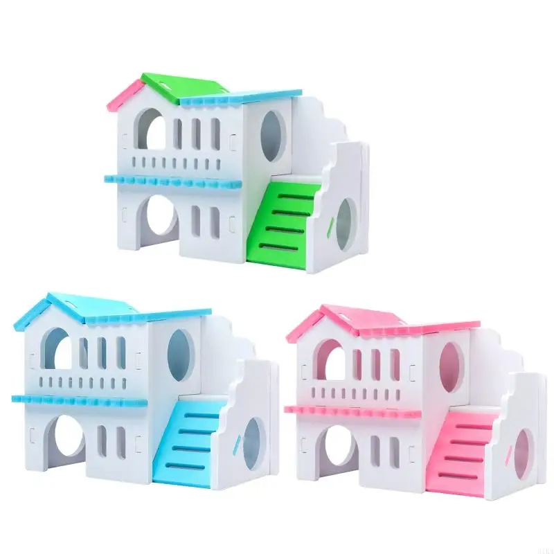 

31KA Hamster Mouse Hideout House Hamster Nest Wooden Toy Habitats Decor