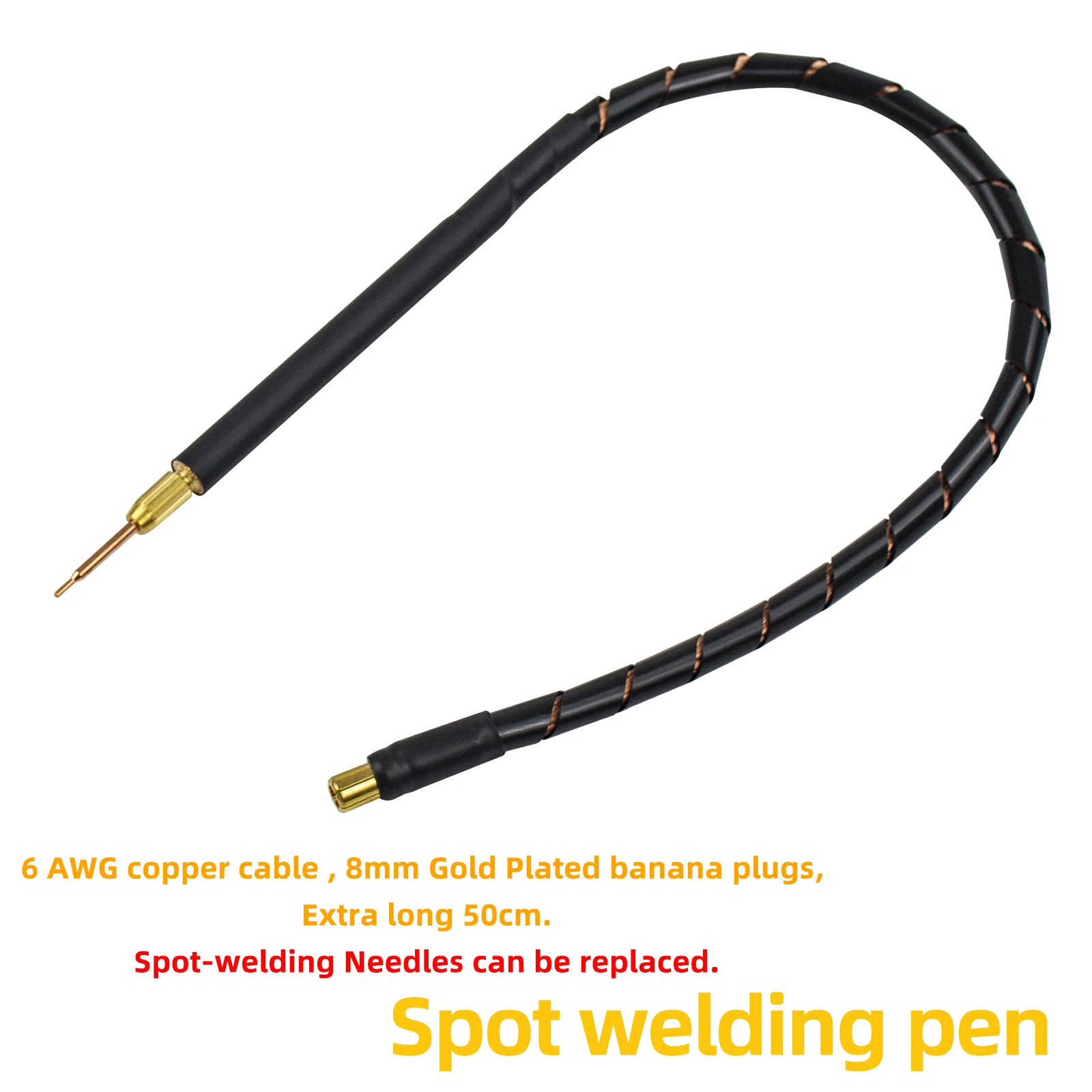 16 Square Spot Welding Pen 50cm Welder Machine Accessory for DIY 18650 Lithium Batteries Spot Welder Pen Tips Can Be Replaced