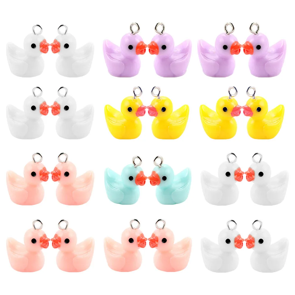 

40pcs Duck Resin Charms for Jewelry Making DIY Accessories Crafting Earrings Necklace Bracelet Decorations Resin Crafts Charm