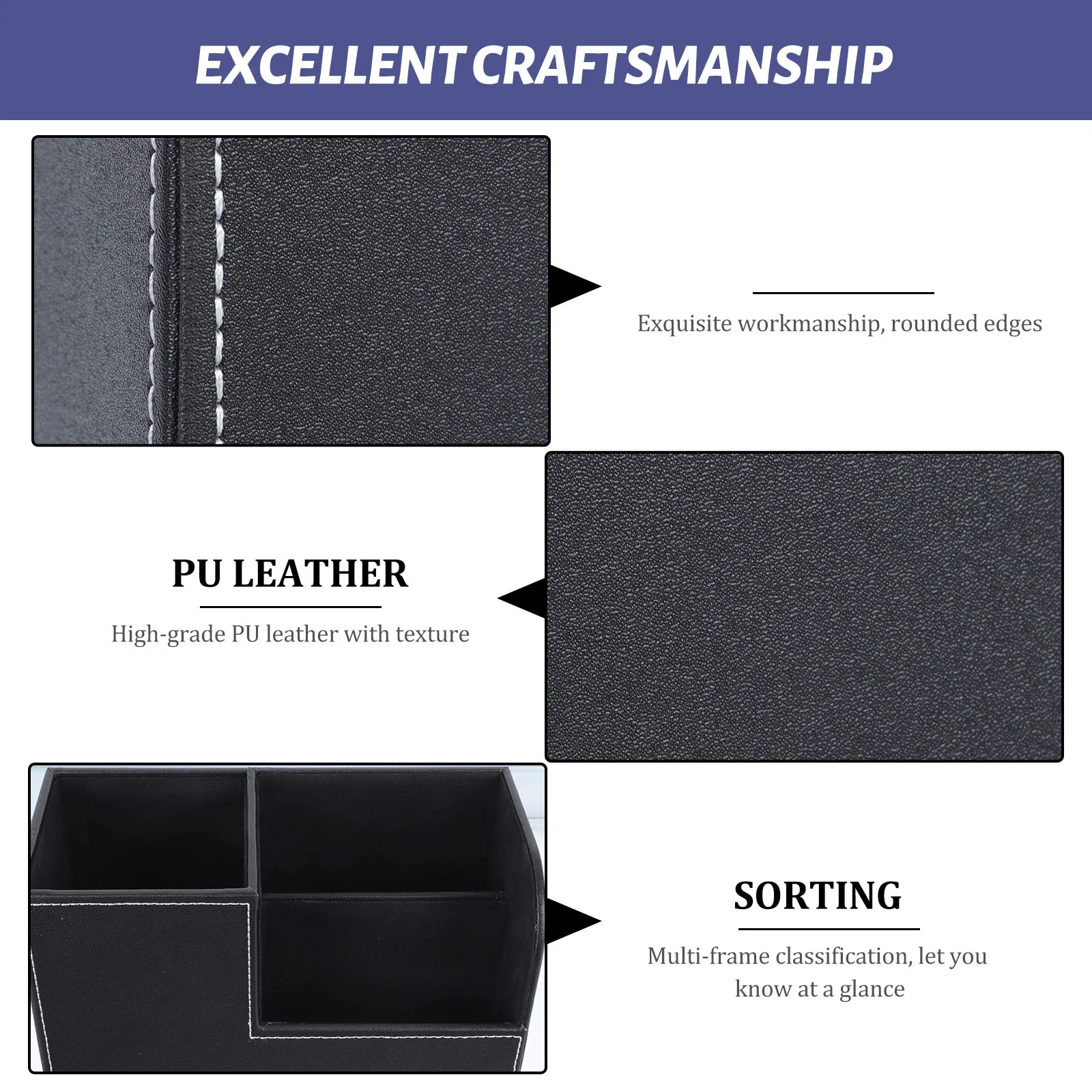 1 قطعة حامل Pu مكتب منظم مكتب للقرطاسية الإبداعية صندوق أدوات مكتب تخزين الأعمال منظم سطح المكتب