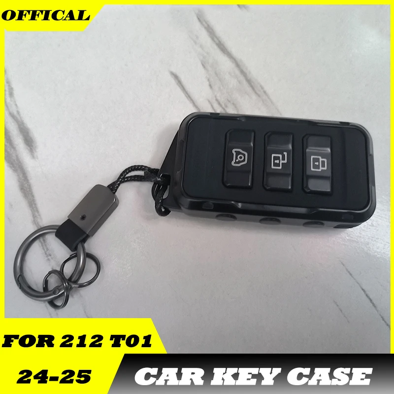 Car Aluminum Alloy Key Set Mecha Wind Key Case Protective Case Fit for BAIC 212 T01 2024 2025 Car All Inclusive Key Case