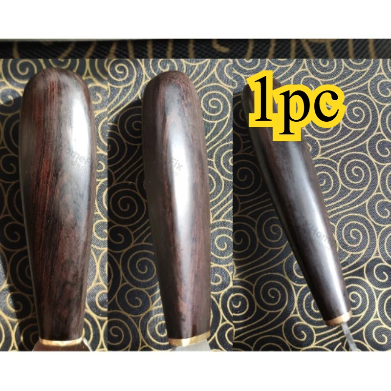 High‑End Leather Thinning Knife Handmade Leathercraft Sharp Cutter Mirror Polished DC53 Steel Blade Black Wood Handle
