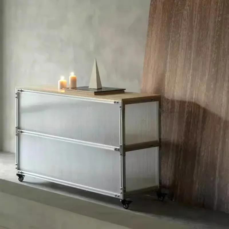 Ocean Display Cabinet Dining Side Cabinet Storage Rack Floor-to-ceiling Aluminum Profile Sofa Side Cabinet