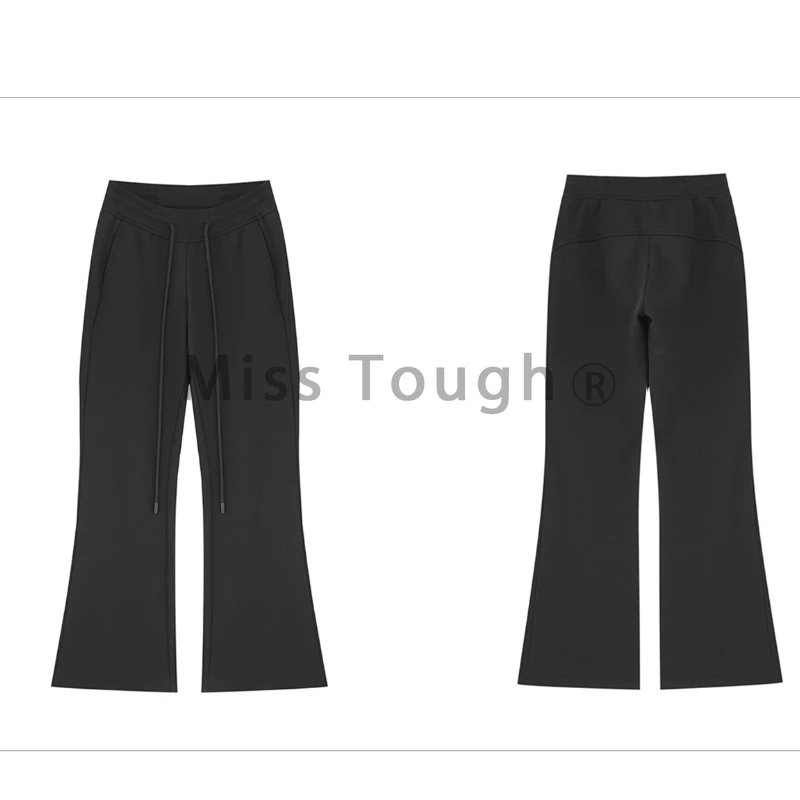 Autumn Casual Wide Leg Pants Women Button Korean Style Designer Straight Sweatpants Female High Waist Y2K Elegant Trousers 2023