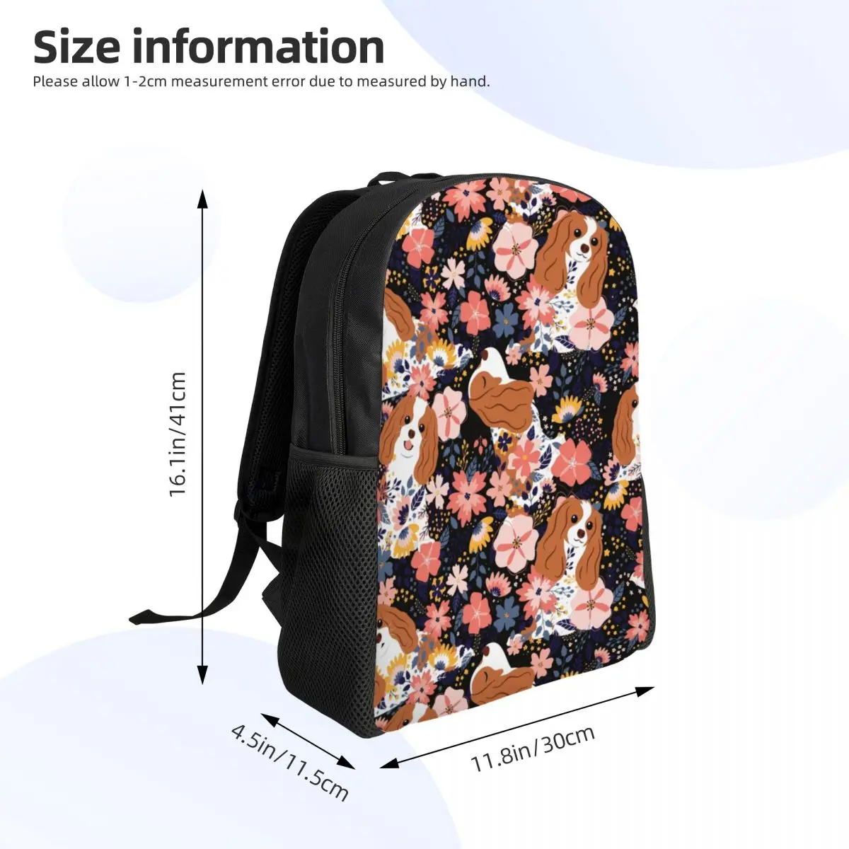 Cavalier King Charles Spaniel Garden Backpacks for Men Women College School Student Bookbag Fits 15 Inch Laptop Dog Bags