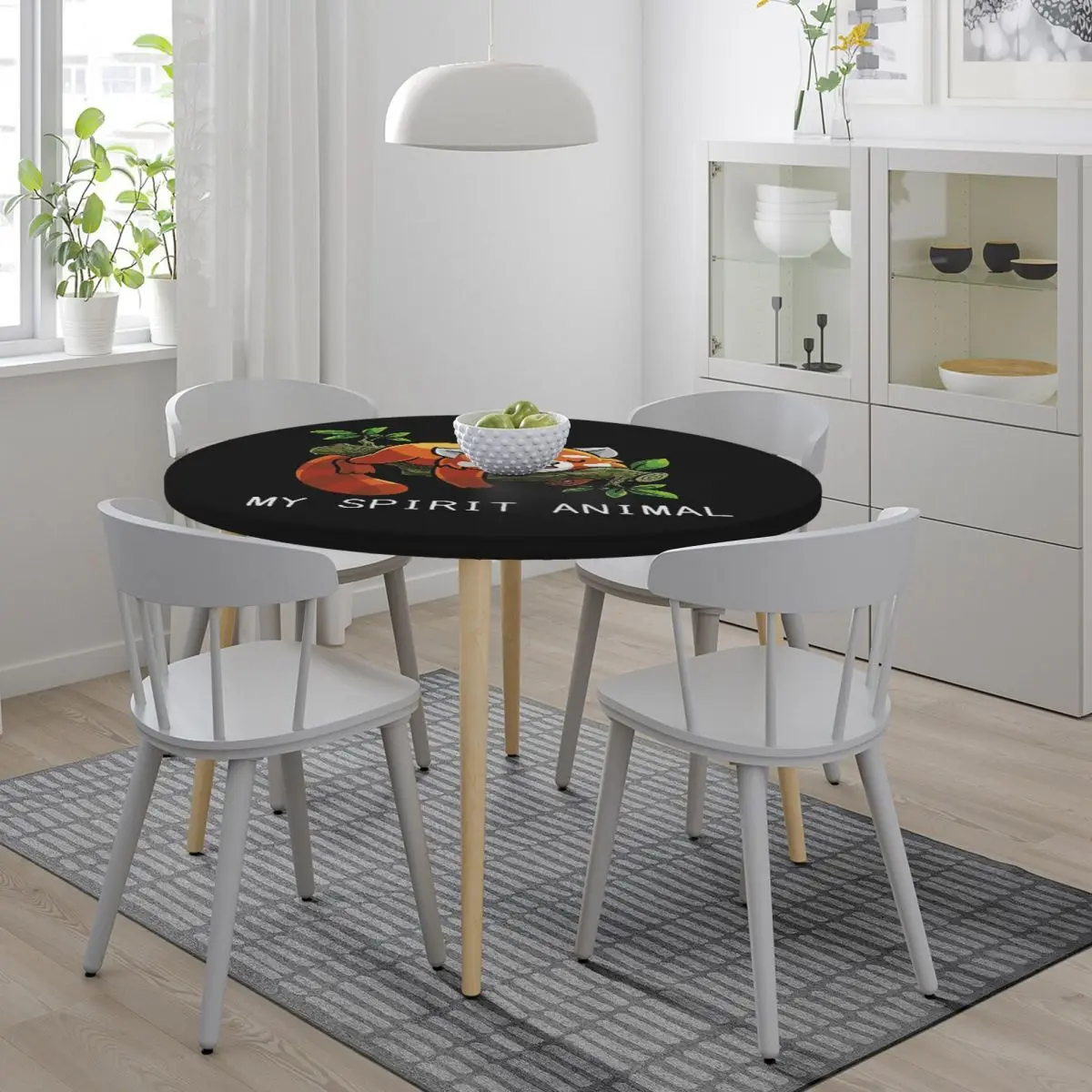 Red Panda Spirit Animal Waterproof Round Tablecloth Oilproof Table Cloth for Kitchen Events Dining Table Cover