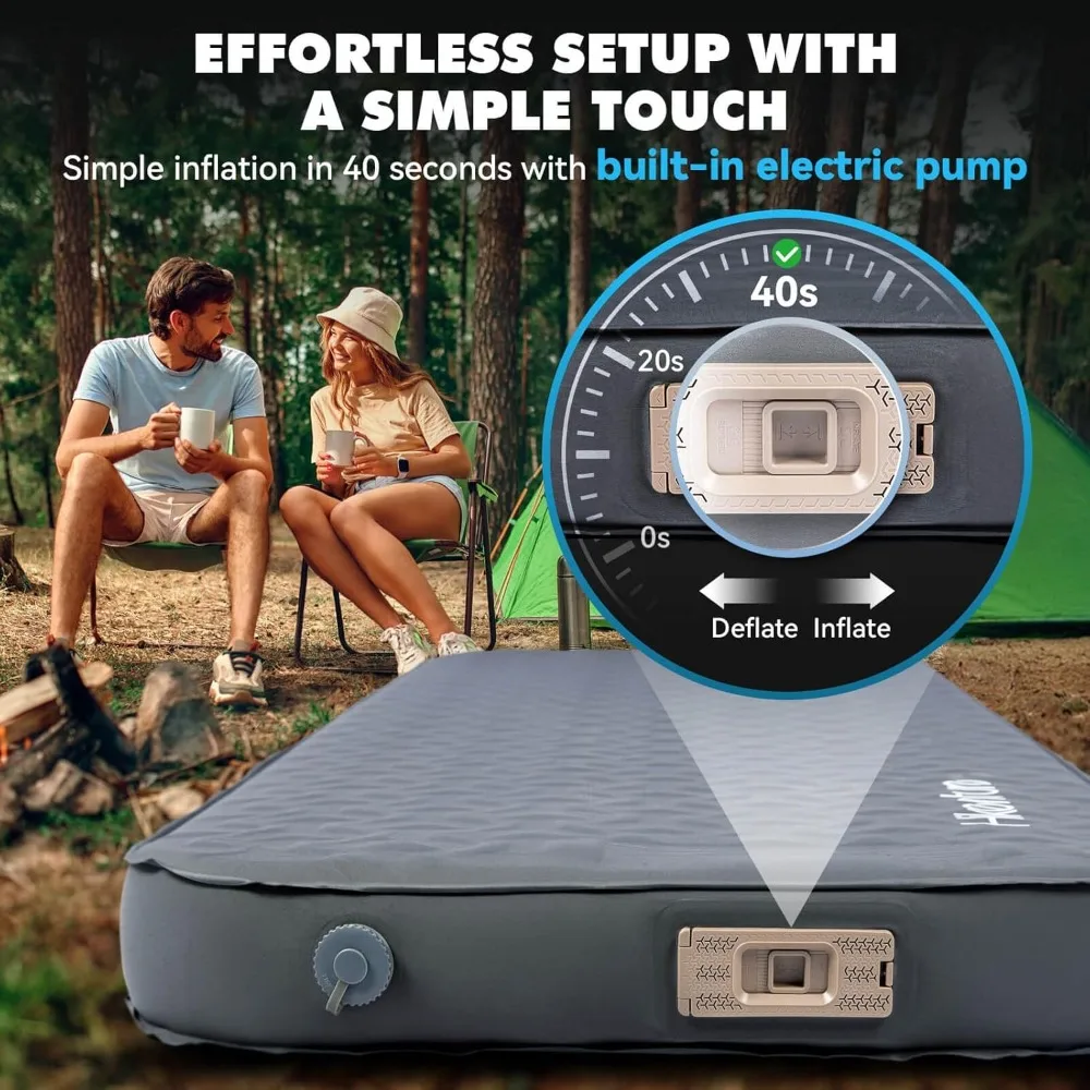 

4" Thick Self Inflating Sleeping Pad with Electric Pump, Foam & Air Camping Mattress, 9.5 R-Value Insulated Sleeping Mat