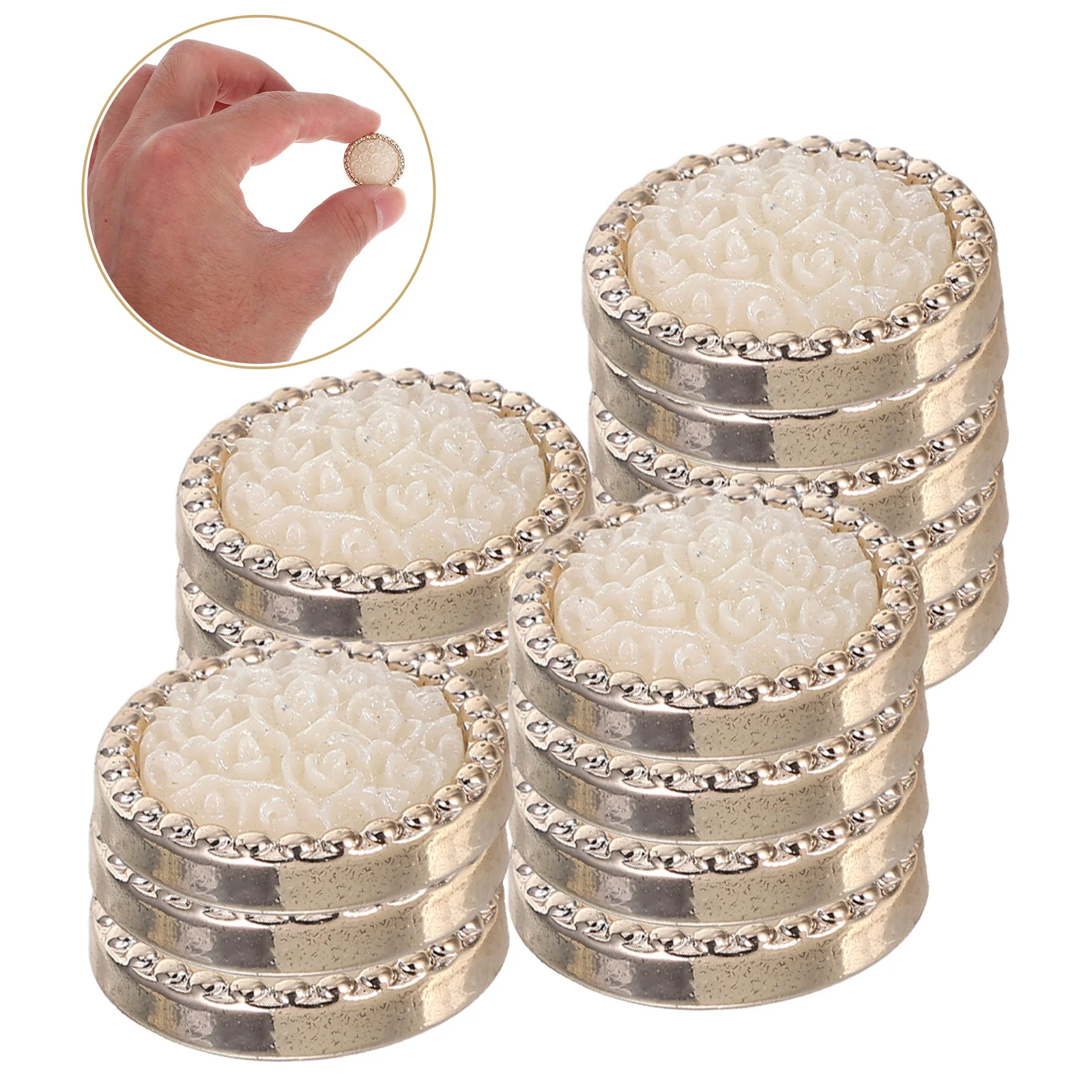 

15Pcs Resin Rose Buttons Round Decorative Sewing Buttons Replacement for Coats Sweaters Pajamas DIY Clothing Accessory