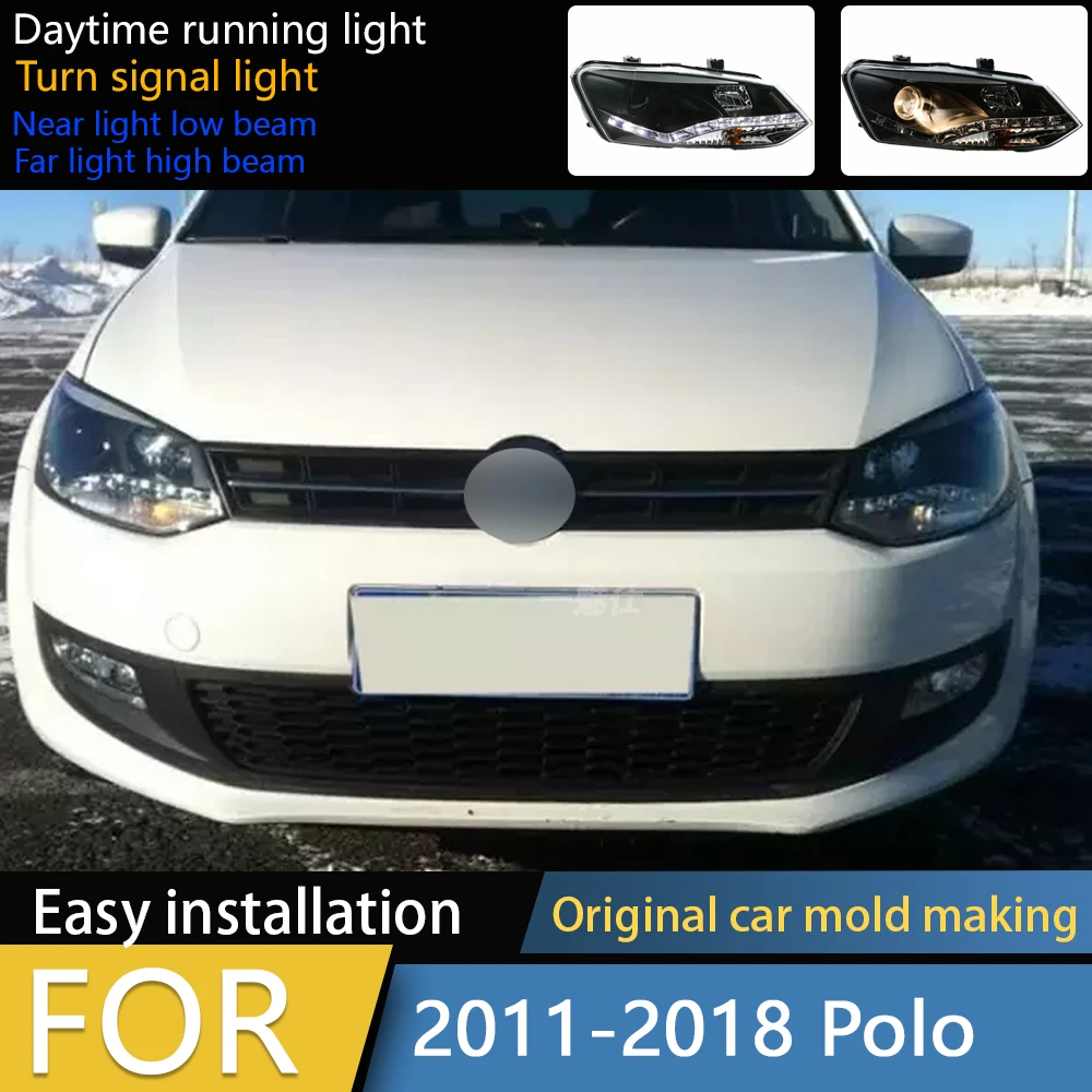 

Докса автомобильный Стайлинг чехол для VW Polo 2011-2013 фары DRL объектив двойной луч HID ксеноновые автомобильные аксессуары
