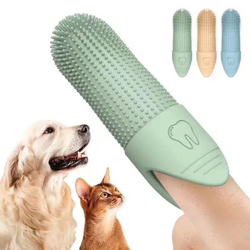 

Pet finger cots, toothbrushes, 360 ° cleaning, food grade silicone, cat and dog universal teeth care, suitable for full-size use