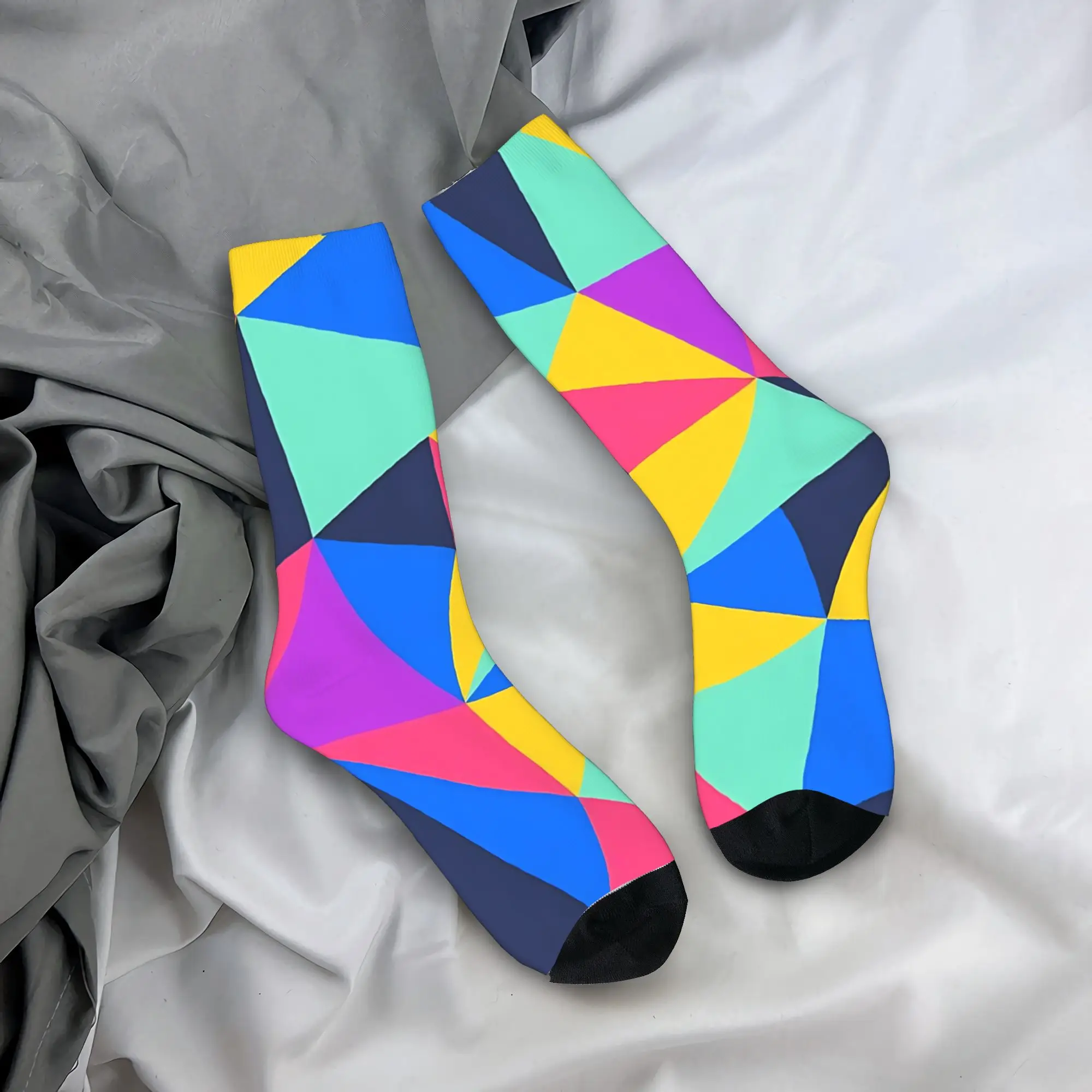 

Носки Fractal, геометрические современные чулки, мужские высококачественные носки для велоспорта, зимние носки с рисунком, противоскользящие носки
