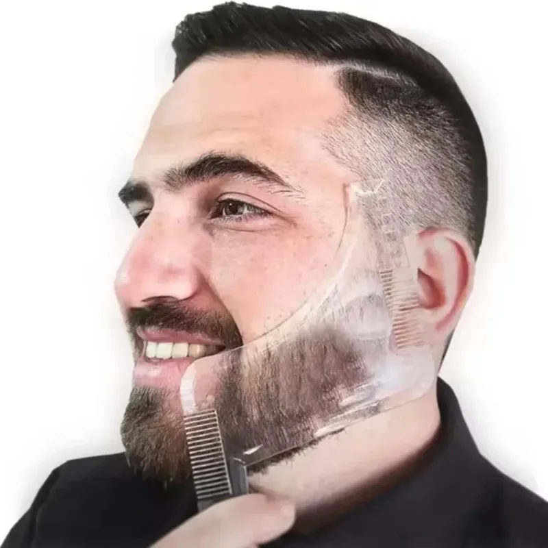 1PC Men Beard Shaping Template Comb Lightweight Flexible All In One Facial Hair Shaper Men Mustache Styling Grooming Tool ﻿