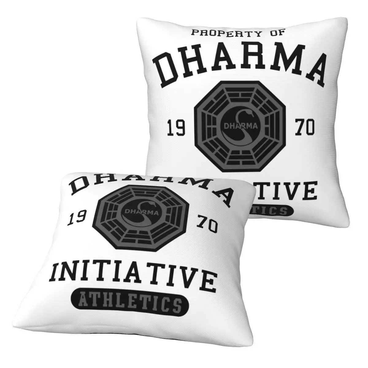 Dharma Initiative 2 pcs Square Pillowcase Pillow Cover Cushion Decor Comfort Throw Pillow for Home Living Room