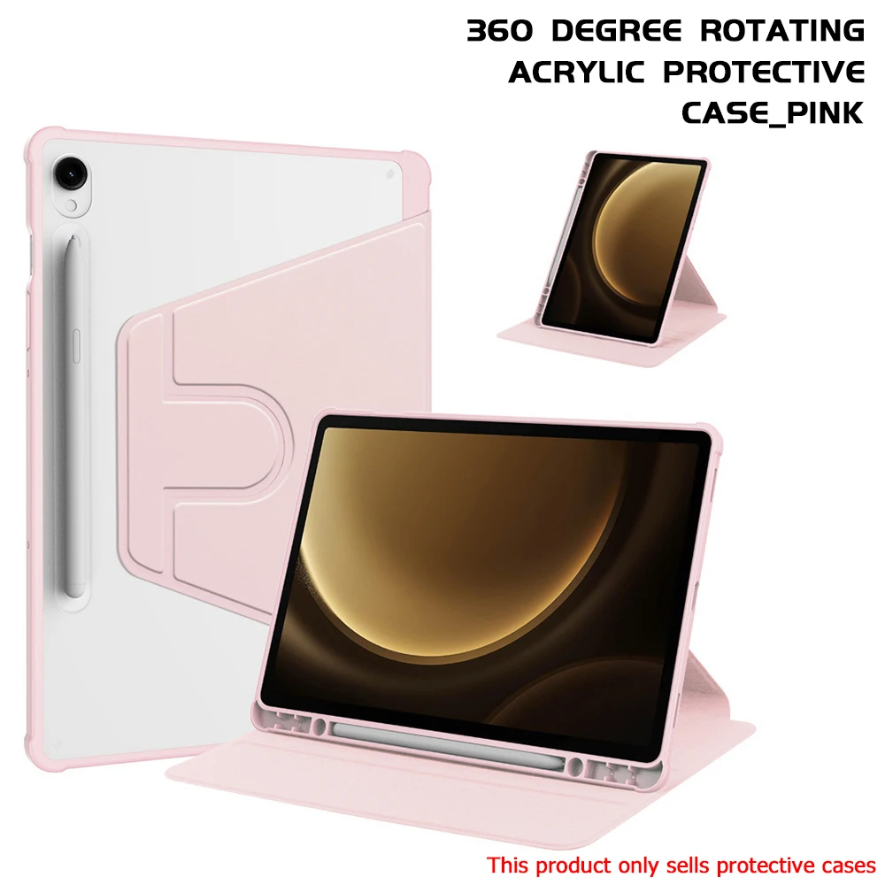 Tablet Case For Samsung Galaxy Tab S10 S9 FE S9 10.9 inches 360° Rotation Protective Cover with Smart Auto Sleep Wake Function