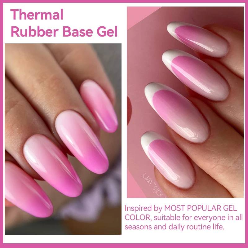 UR SUGAR-esmalte de uñas de Gel Base de goma térmica, 3 colores que cambian de temperatura, brillo semipermanente, barniz LED UV, 7ml