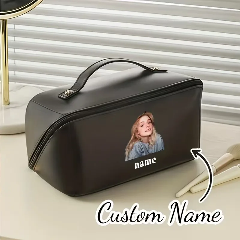 Custom Name and Photo Makeup Bag. A Personalized Picture Makeup Bag, a Gift for Women, Valentine's Day Gift, Mother's Day Gift