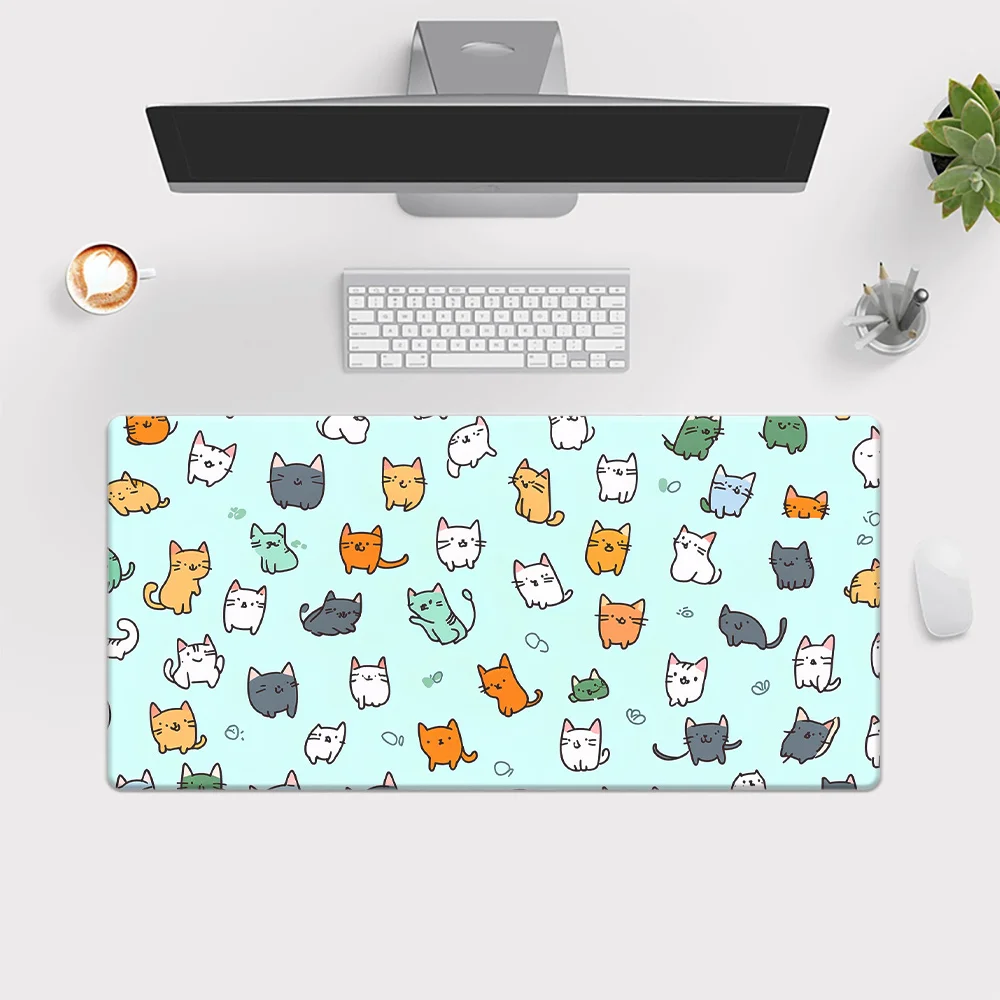 

Cartoon Kitten Pattern Mouse Pad Gaming Desk Mat Non Slip Rubber Base Large Mouse Pad for PC Laptop Keyboard