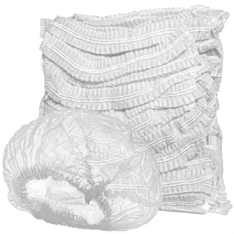 100 Stück Einweg-Haarnetze aus Vliesstoff, 21 Zoll, elastische Haarkappen für Damen, geeignet für Schönheitssalons, SPA, Sonnenbräunungen und Duschen – Detail 6