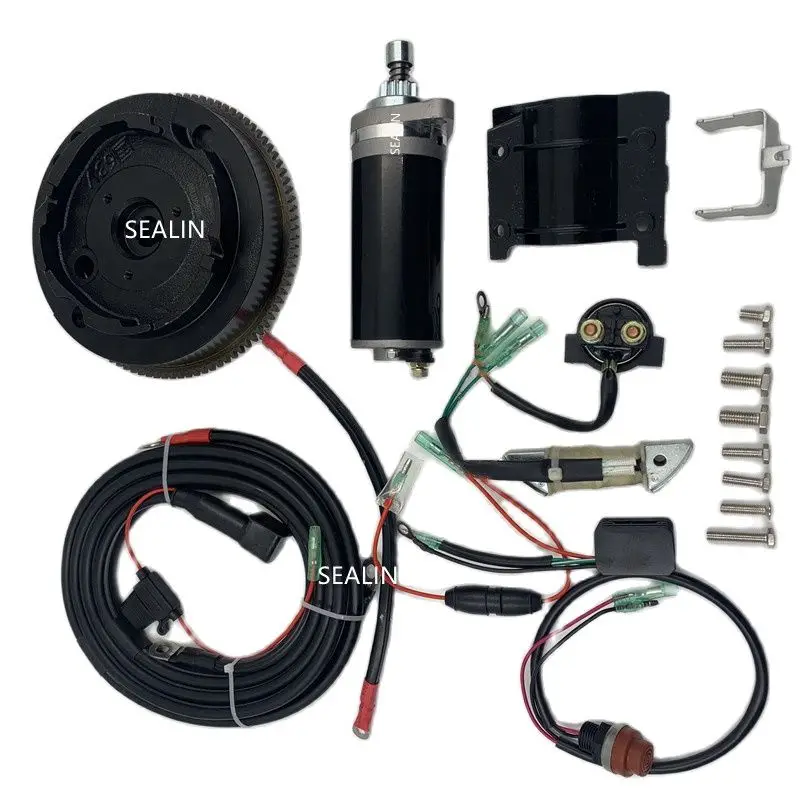 Electric Start Motor Flywheel Kit for Yamaha Outboard 15MSHT 2 Stroke 15HP