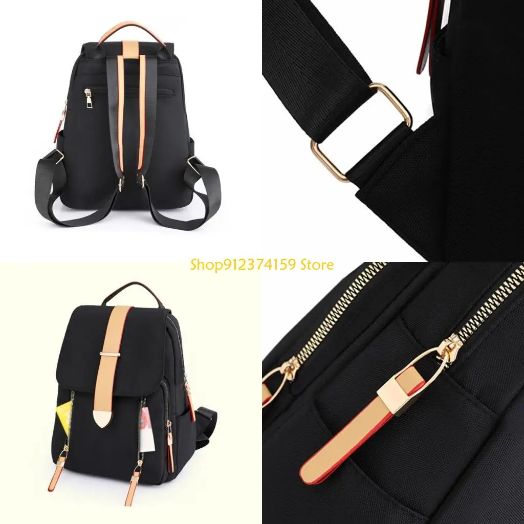 G5AE Casual Backpack for Women Oxford Cloth Backpack Students School Bookbags Female Travel Backpack Color-Block Backpack