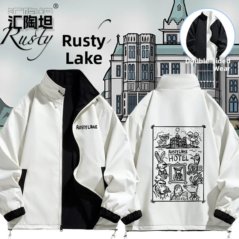 

Куртка-парка Rus Lake Collaborative Double-Sided Jaet ex Anti-Rust Lake Game Themed, повседневная, унисекс, для мужчин и женщин