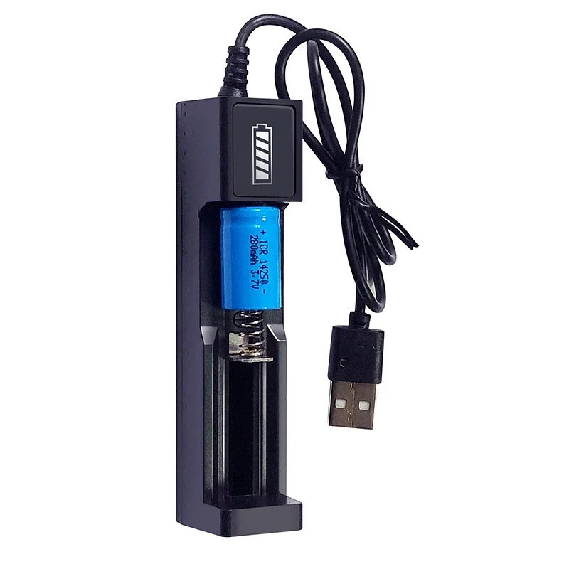 Universal 1 Slot Batterie USB Ladegerät Adapter 3,7 V Smart Chargering Für Akkus Li-Ion 18650 26650 14500 Ladegerät